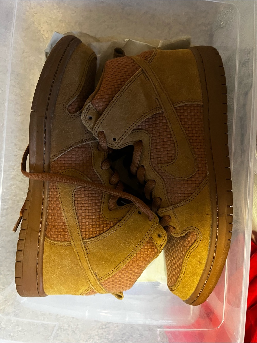 Nike Men’s High-Top Athletic Sneakers in Brown and Tan